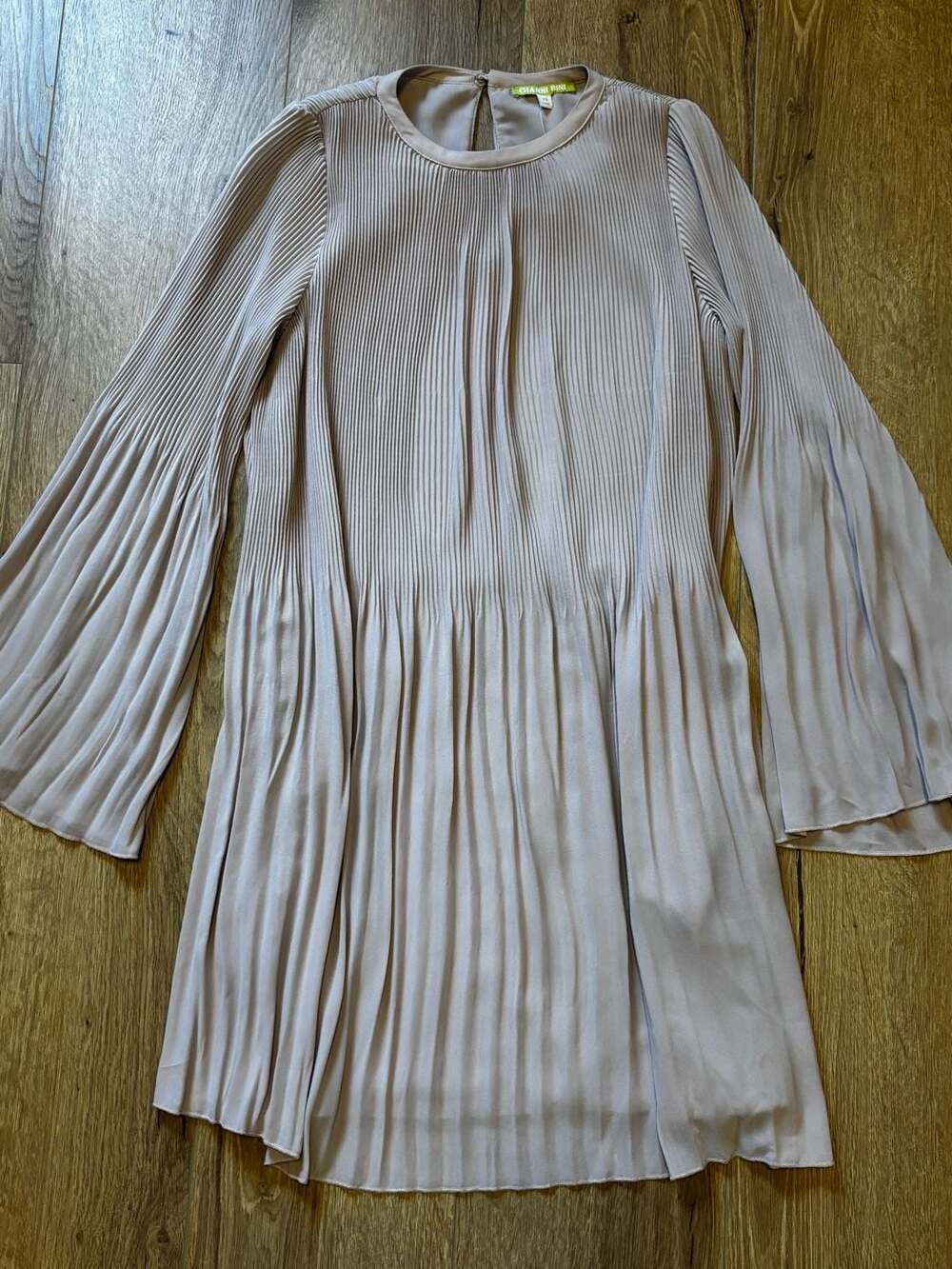 Gianni Bini Blossom Pleated Long Sleeve Mini Dress Size XS
